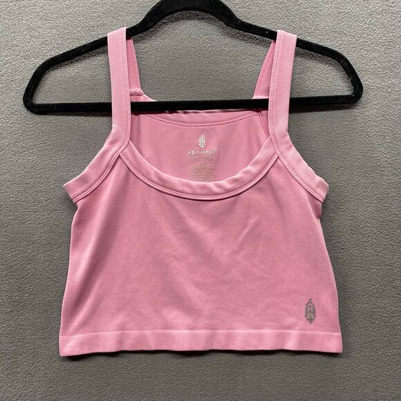 Free People Movement Cropped Tank Top Womens XL Pink Yoga Workout Casual Lounge - Picture 1 of 6